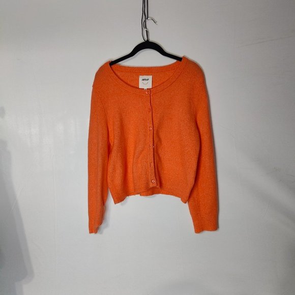 Orange aerie Campus Cool Plush Orange Cardigan Size S - Picture 2 of 7